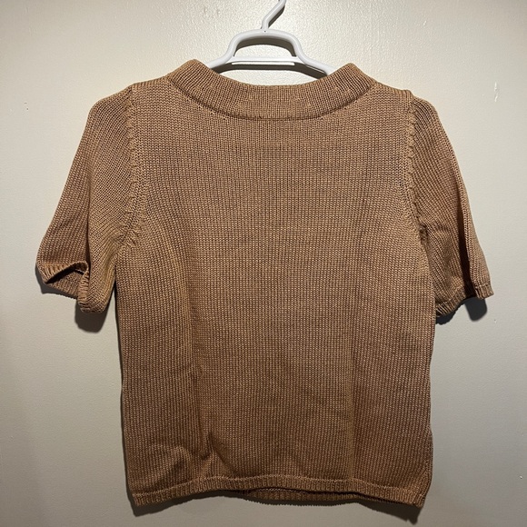 NWT! Talbots Beige Short Sleeve Sweater Size XL - Picture 2 of 5